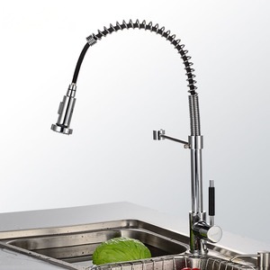 Professional Pullout Spray Brass Single Handle Kitchen Faucets