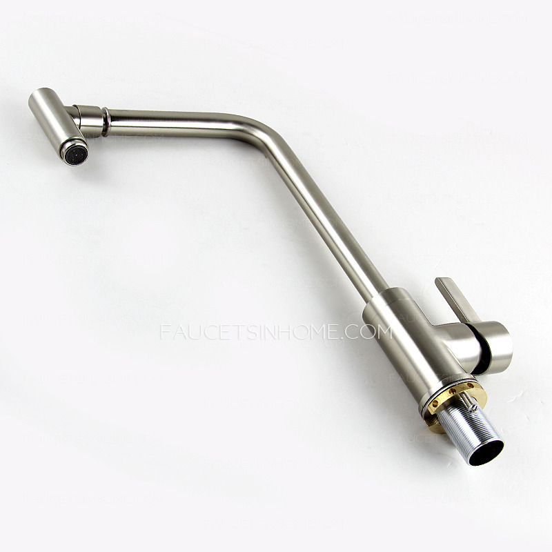 Modern Rotatable Brass Kitchen Faucet Brushed Nickel