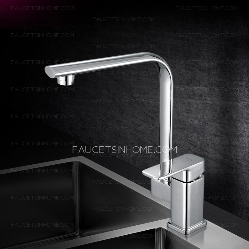 Modern Square Shaped Single Handle Kitchen Faucets