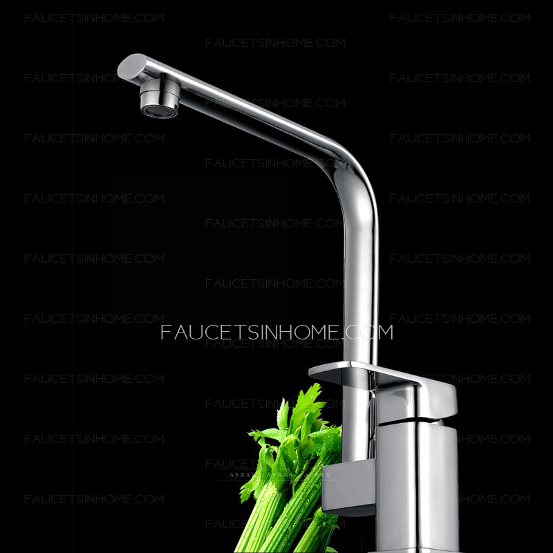 Modern Square Shaped Single Handle Kitchen Faucets