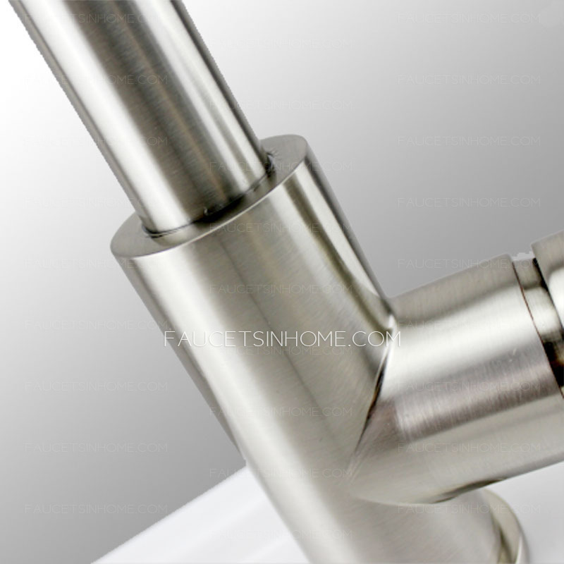 Professional Brass Brushed Nickel Kitchen Faucet Pullout Spray