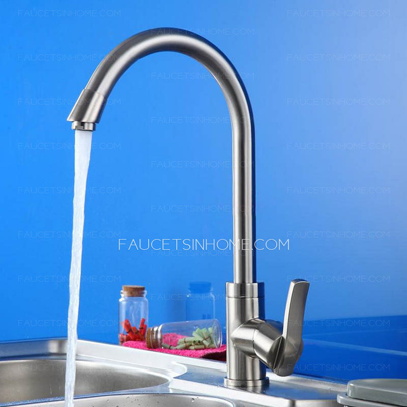 Classical Brass Brushed Kitchen Faucet One Hole Single Handle