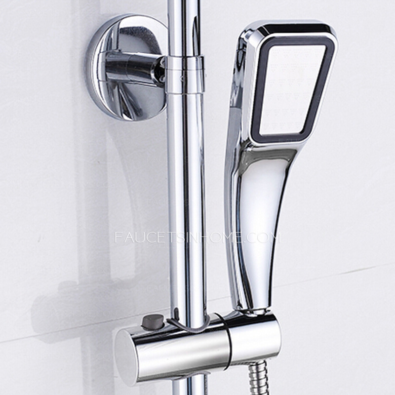 Modern Square Top Shower System With Under Faucet