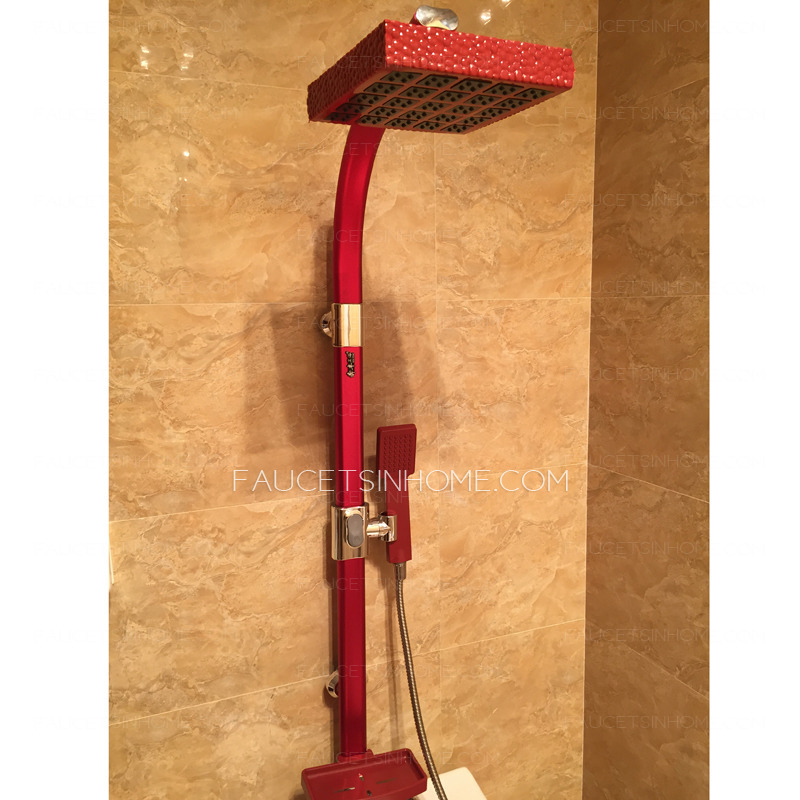Discount Aluminum Red Wall Mounted Shower Faucet System