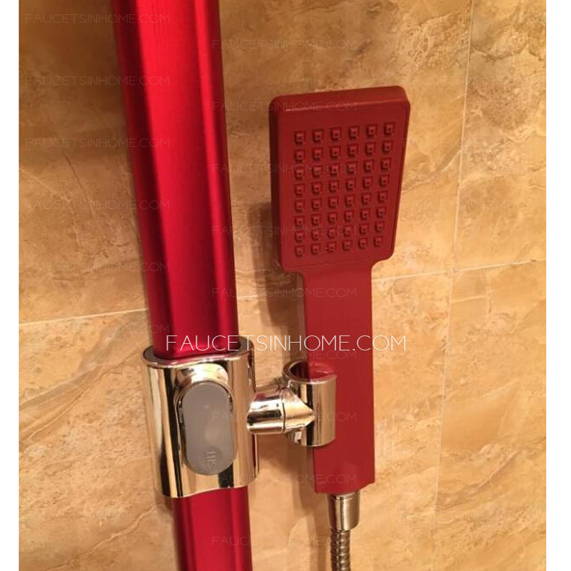 Discount Aluminum Red Wall Mounted Shower Faucet System