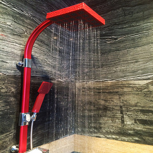 Discount Aluminum Red Wall Mounted Shower Faucet System