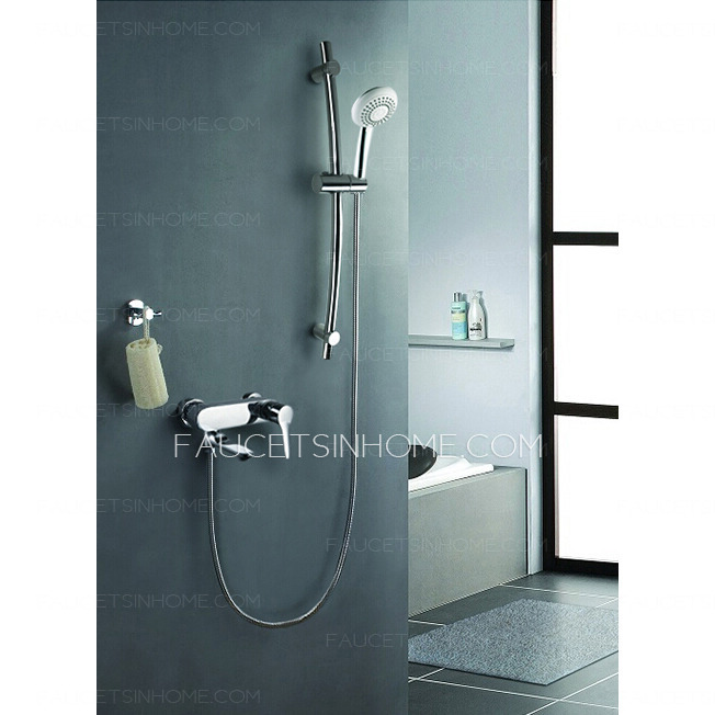 Inexpensive Brass Wall Mount Shower Faucet System For Bathroom