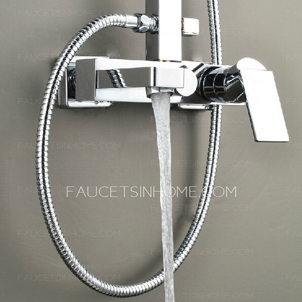 Best Square Shaped Brass Bathroom Shower Faucets System