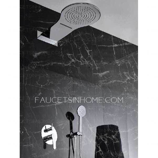 High End Concealed Wall Mounted Brass Rain Shower Faucets System