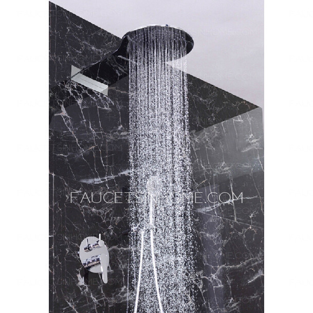 High End Concealed Wall Mounted Brass Rain Shower Faucets System