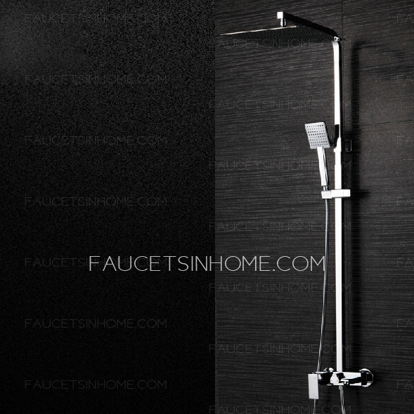 Modern Slim Square Shaped Brass Shower Faucet System