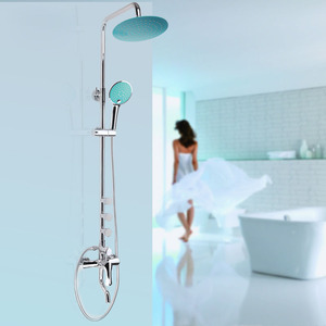 Designer Brass Blue Top Shower Heads And Faucets System