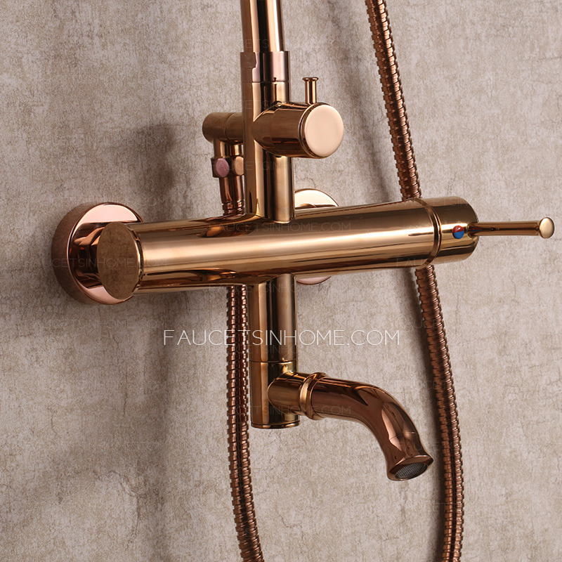 Quality Brass Outdoor Rose Gold Shower Faucets System