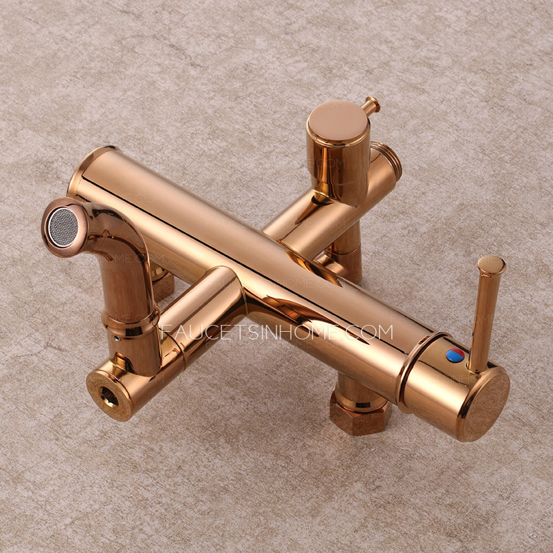 Quality Brass Outdoor Rose Gold Shower Faucets System