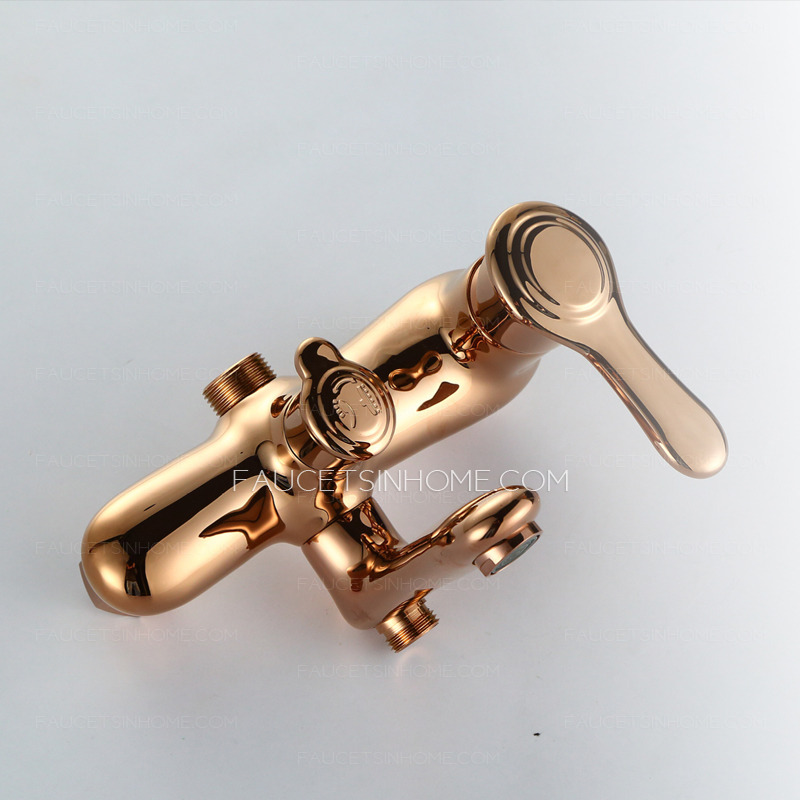 Antique Rose Gold Brass Elevating Outdoor Bathroom Shower Faucets