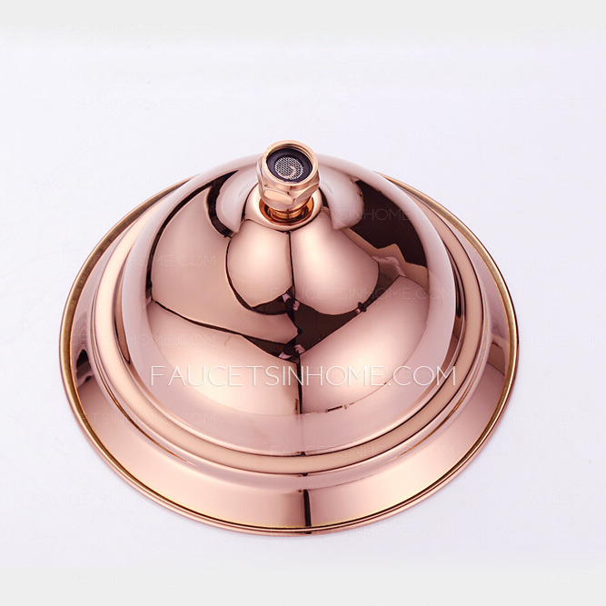 Classical Brass Rose Gold Top Bathroom Shower Faucets System