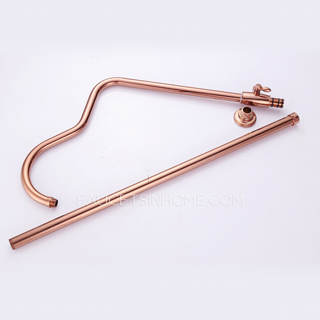 Classical Brass Rose Gold Top Bathroom Shower Faucets System