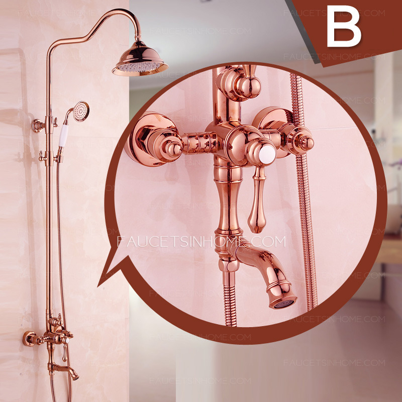 Best Rose Gold Brass Bathroom Outdoor Shower Faucets