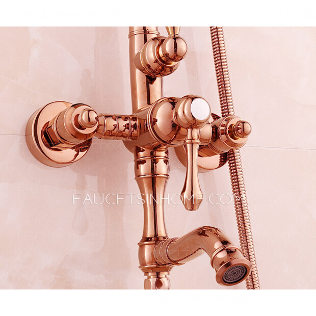 Best Rose Gold Brass Bathroom Outdoor Shower Faucets