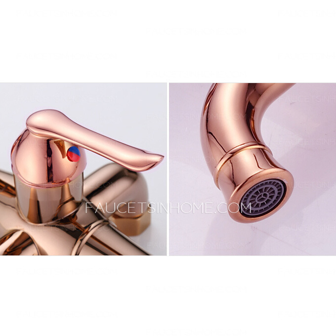 Top Rated Rose Gold Brass Exposed Bathroom Shower Faucets