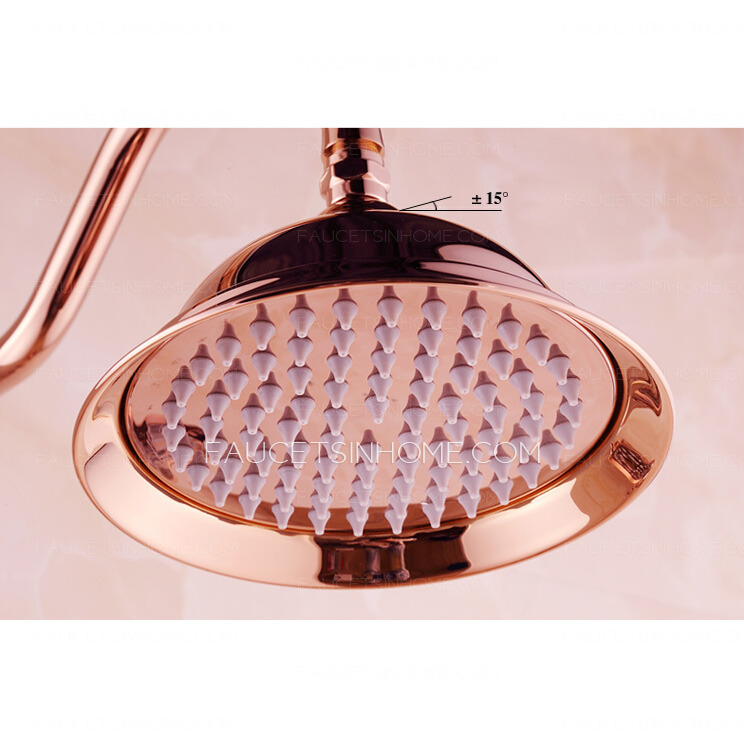 Top Rated Rose Gold Brass Exposed Bathroom Shower Faucets
