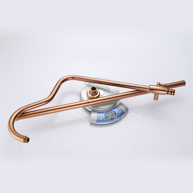 Top Rated Rose Gold Brass Exposed Bathroom Shower Faucets