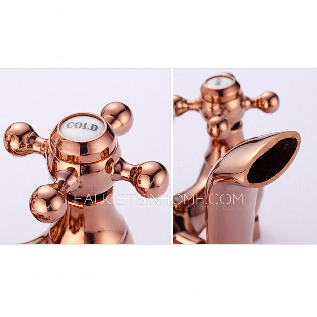 Vintage Outdoor Rose Gold 2 Handle Bathroom Shower Faucets