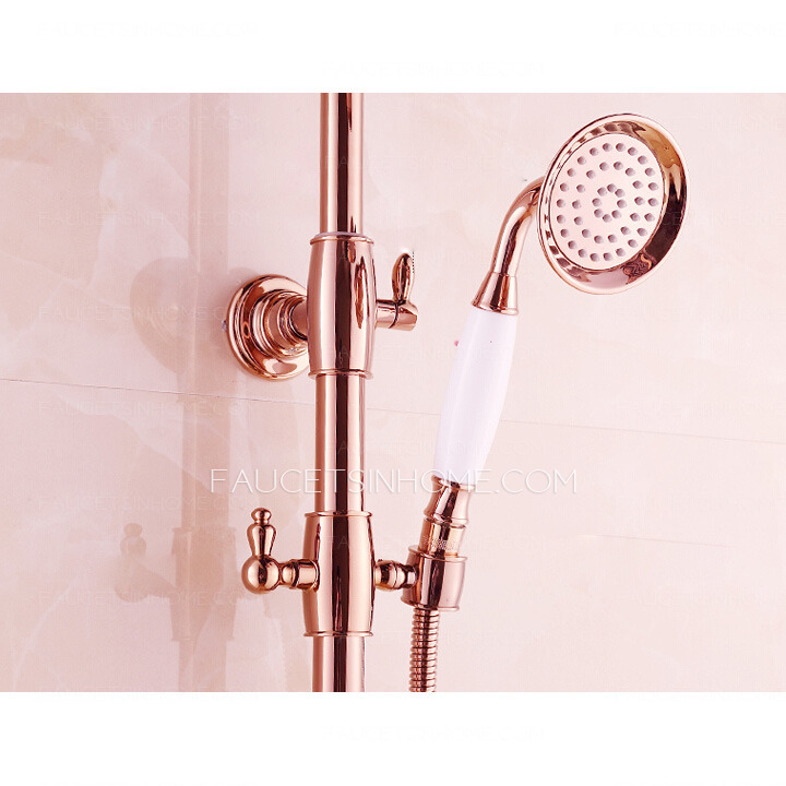 Vintage Outdoor Rose Gold 2 Handle Bathroom Shower Faucets