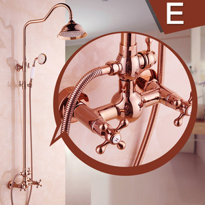 Vintage Outdoor Rose Gold 2 Handle Bathroom Shower Faucets