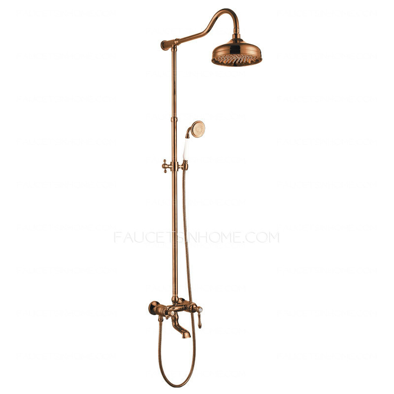 Professional Brass Rose Gold Outdoor Bathroom Shower Faucets