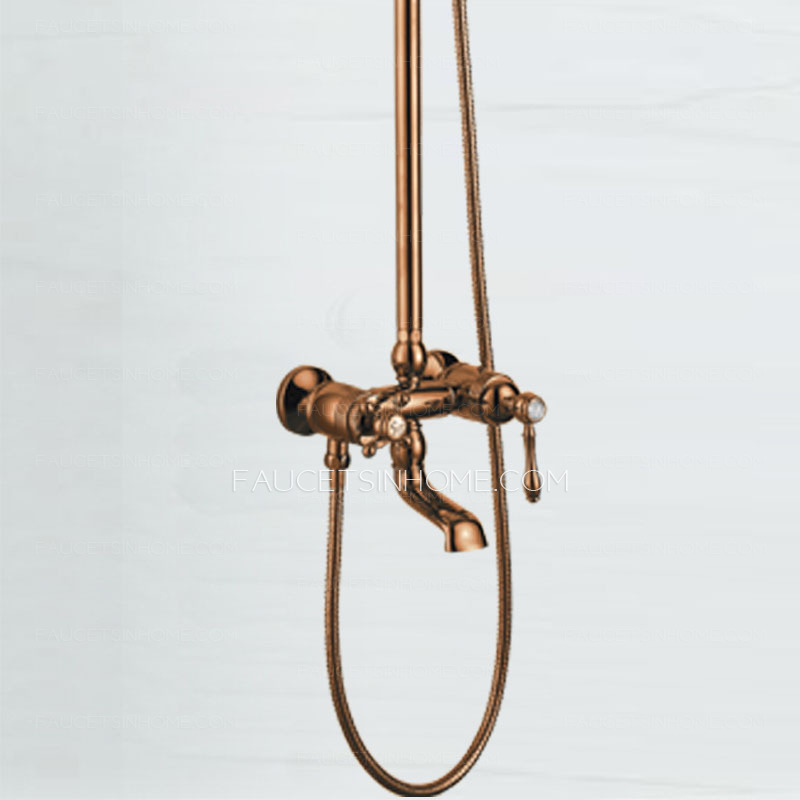 Professional Brass Rose Gold Outdoor Bathroom Shower Faucets