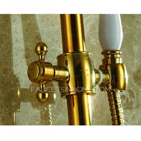 Professional Brass Rose Gold Outdoor Bathroom Shower Faucets