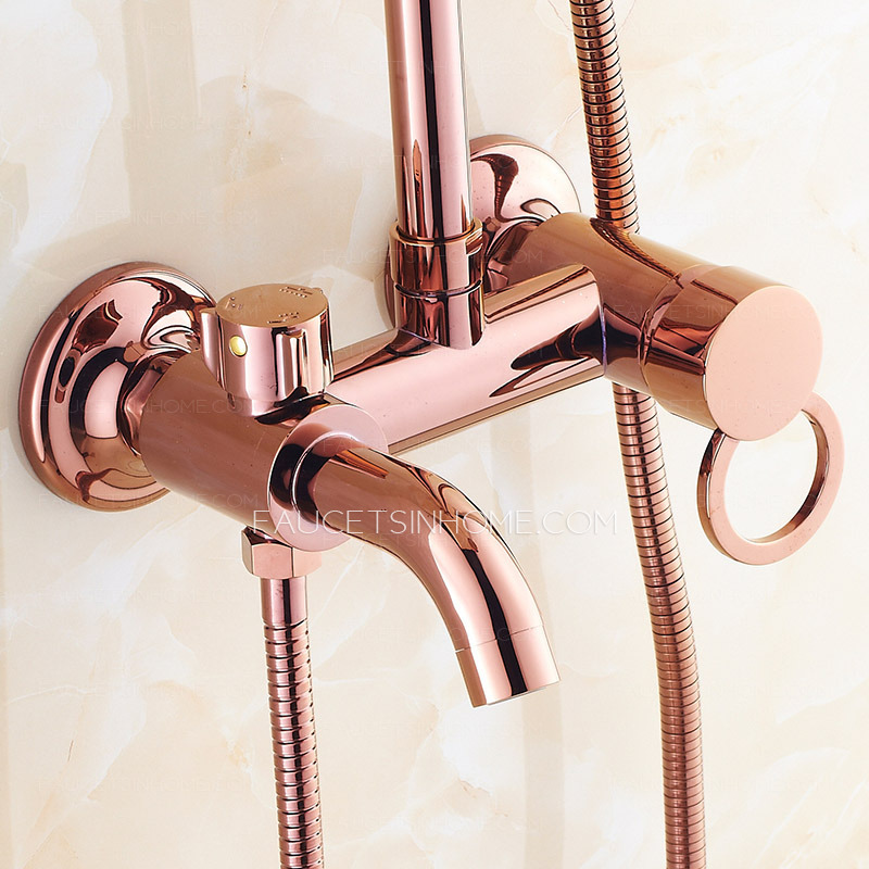 Quality Rose Gold Brass Outdoor Bathroom Shower Faucets