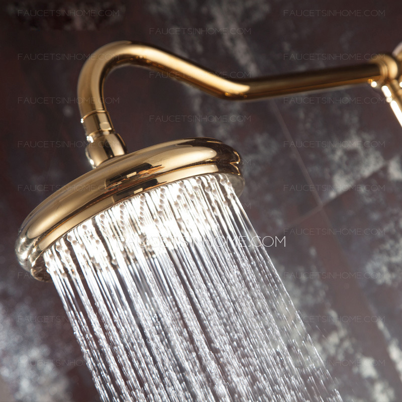 High End Ceramic Rose Gold Outside Brass Bathroom Shower Faucets