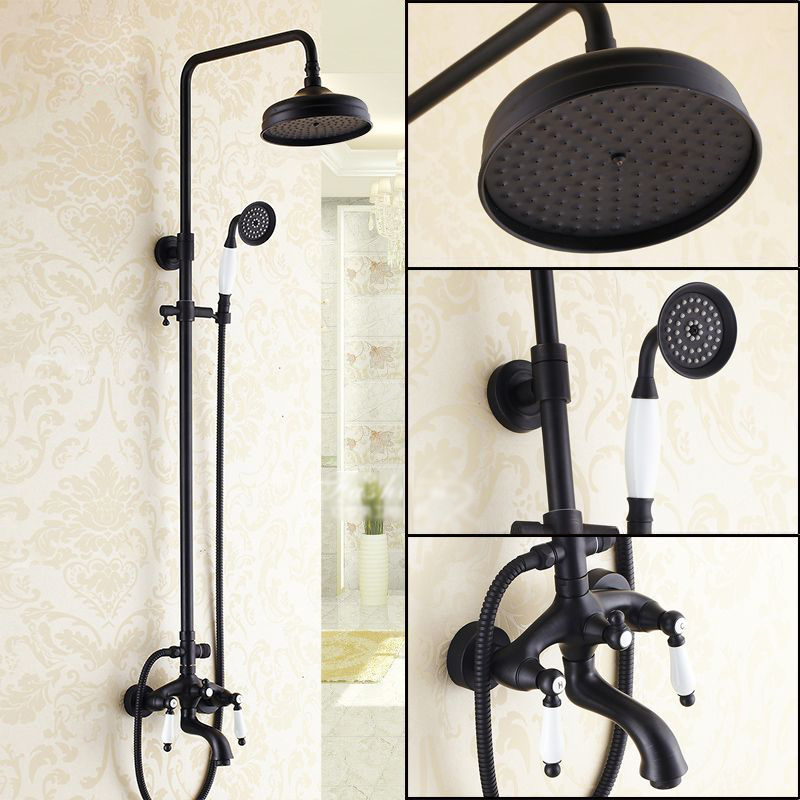 Antique Black Oil Rubbed Bronze Outdoor Bathroom Shower Faucets