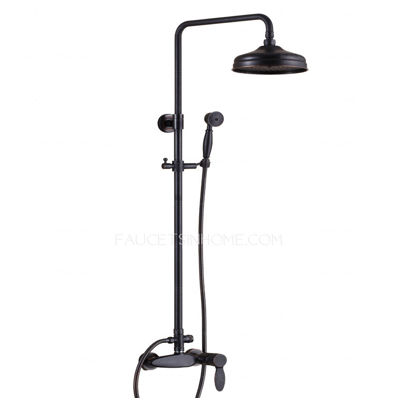 Retro Black Oil Rubbed Bronze Bathroom Exposed Shower Faucets