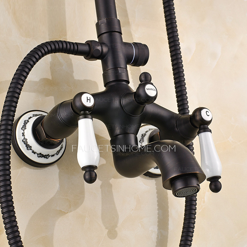 Designer Oil Rubbed Bronze Black Bathroom Shower Faucets