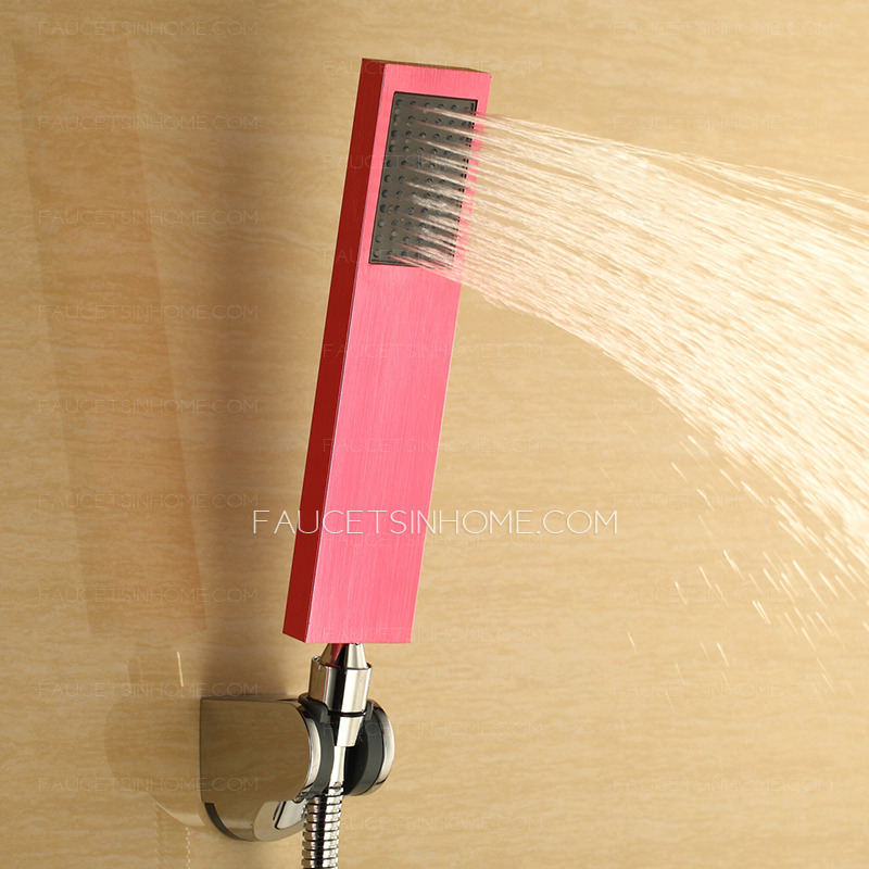 Modern Pink Painting Tub Faucets With Hand Shower