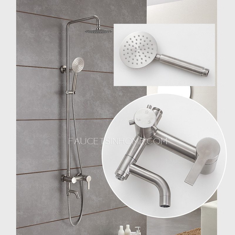 Stainless Steel Brushed Nickel Outdoor Shower Faucets