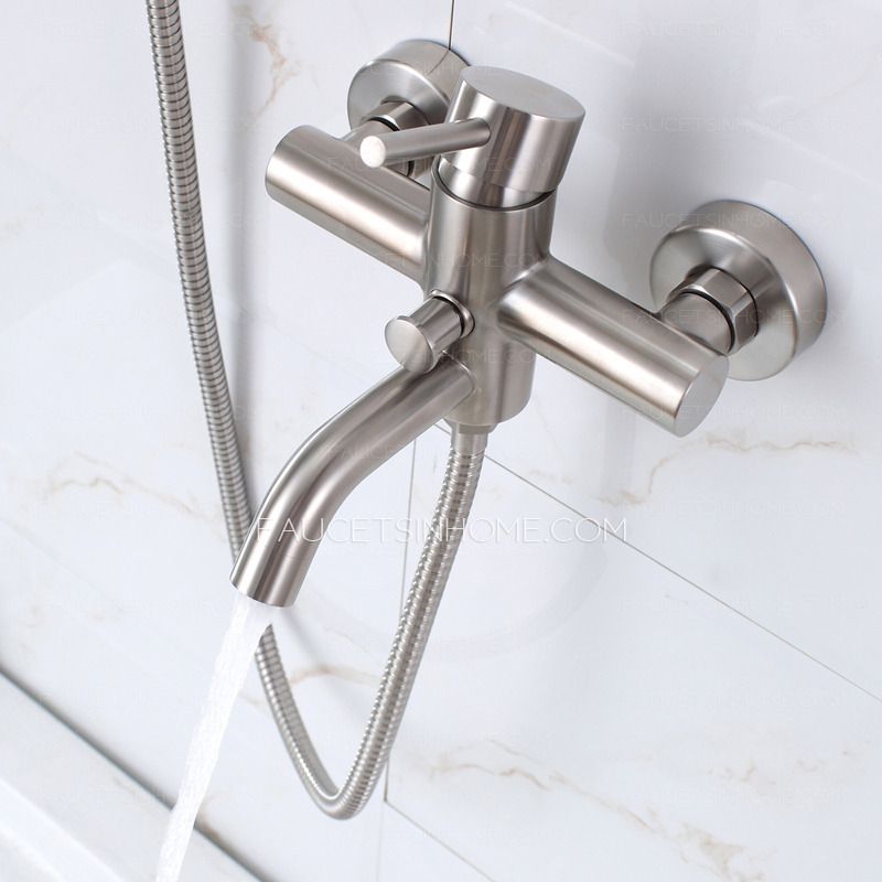 Modern Stainless Steel Exposed Shower And Bath Faucets