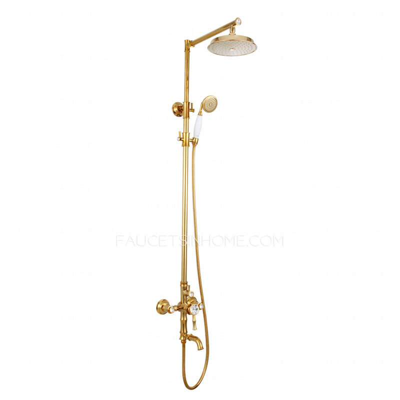 Luxury Polished Crystal Brass Bathroom Shower Heads And Faucets