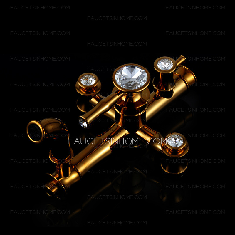 Luxury Polished Crystal Brass Bathroom Shower Heads And Faucets