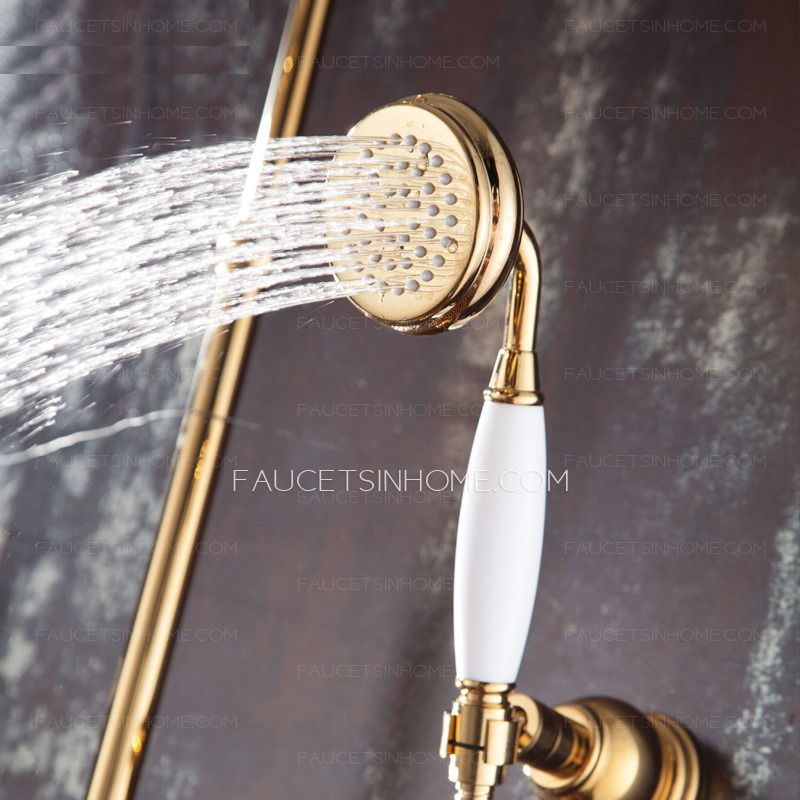 Antique Brass Rose Gold Marble Outdoor Shower Faucets