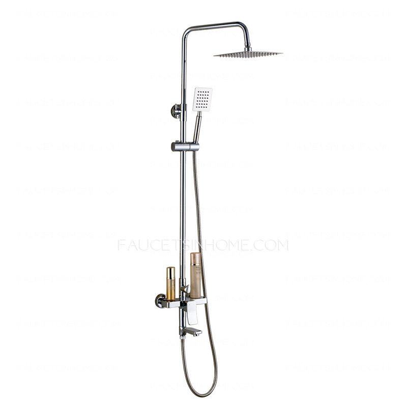 Modern Square Shaped Outdoor Top And Hand Shower Faucets