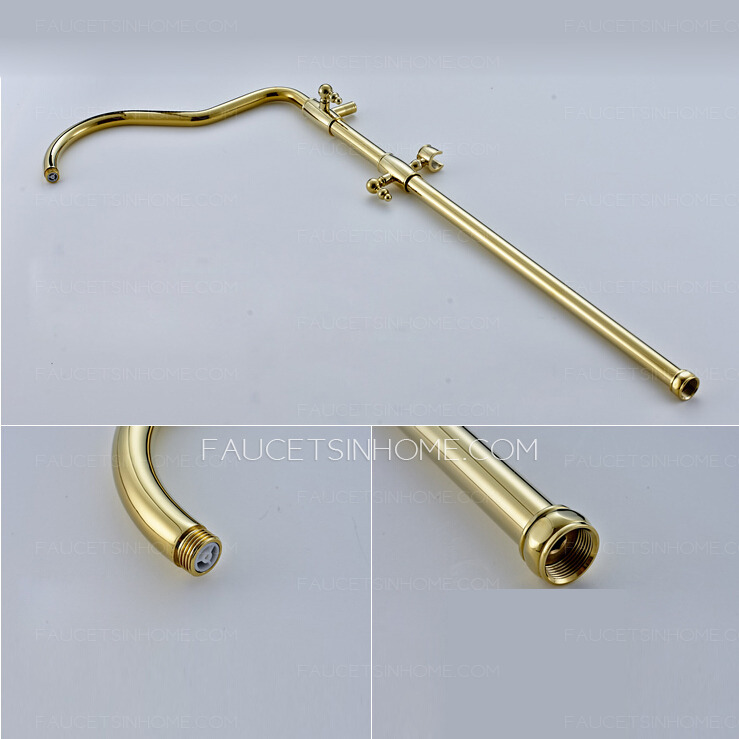 Classical Brass Exposed Bathroom Shower Faucets Hand Shower In