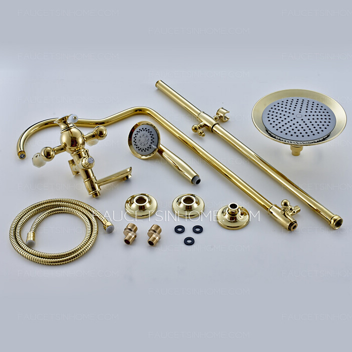 Classical Brass Exposed Bathroom Shower Faucets Hand Shower In