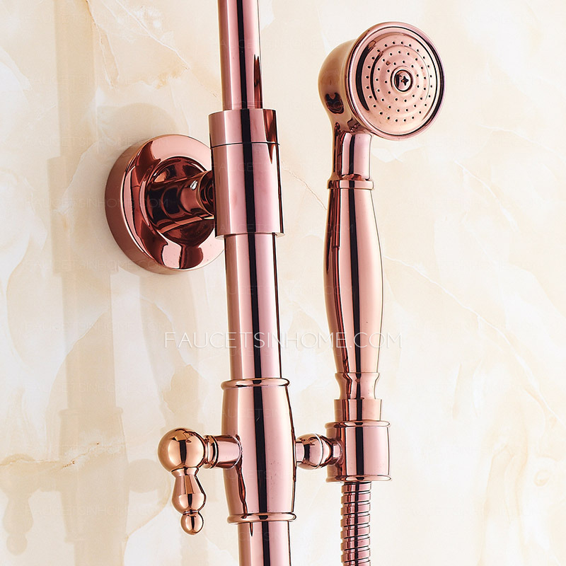 Retro Rose Gold Outside Top And Hand Shower Faucets