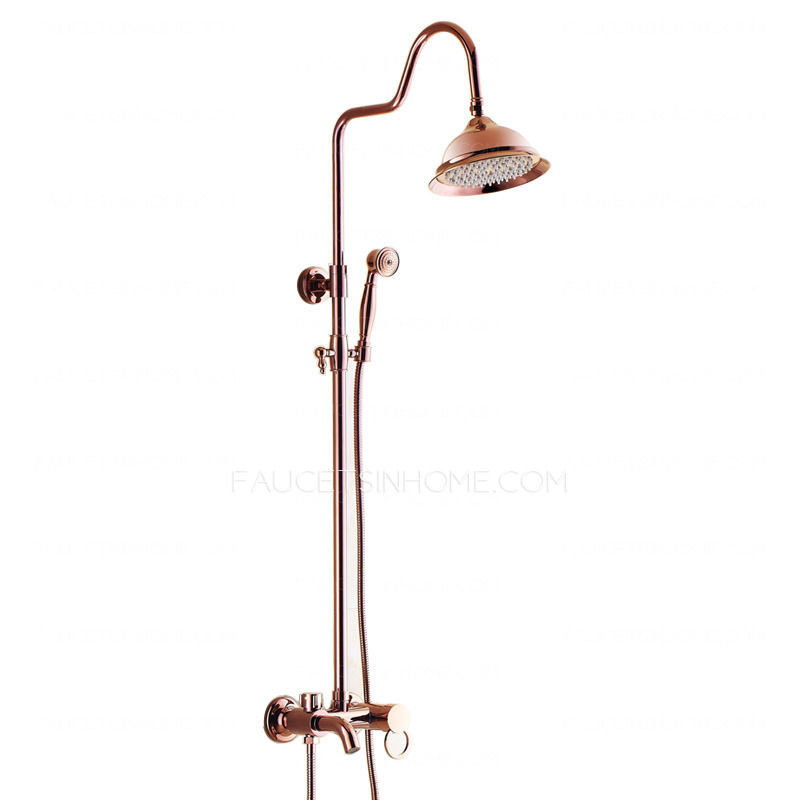 Retro Rose Gold Outside Top And Hand Shower Faucets