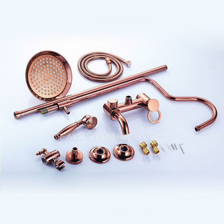 Retro Rose Gold Outside Top And Hand Shower Faucets