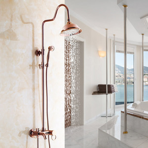 Retro Rose Gold Outside Top And Hand Shower Faucets